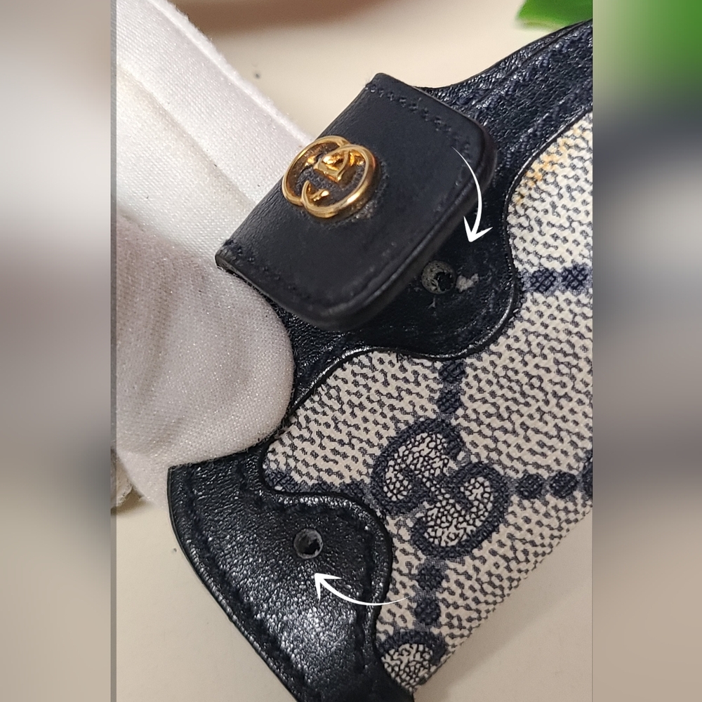 Gucci 🔥Classic Navy Monogram Mini Key Case Project Piece Unique - Picture 6 of 7
